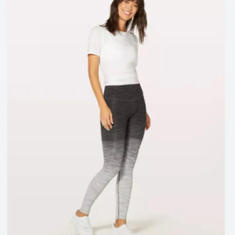 Lululemon Wunder Under Hi-Rise Ombre Space Dye Black Deep Coal - Picture 2 of 12